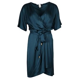 Diane Von Furstenberg Robe mi-longue Genevieve en soie bleu sarcelle Vert