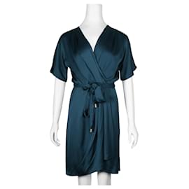 Diane Von Furstenberg-Robe mi-longue Genevieve en soie bleu sarcelle-Vert