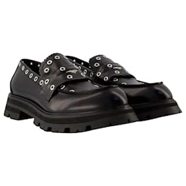 Alexander Mcqueen-Wander Ankle Boots - Alexander Mcqueen - Black/White - Leather-Black