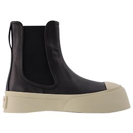 Marni Chelsea Boot Pablo aus schwarzem Leder Schwarz