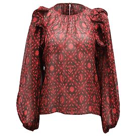 Blouse Ulla Johnson Medine en Soie Rouge Rouge