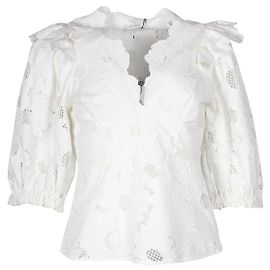 Sandro Top ricamato floreale crema Anglaise Altro