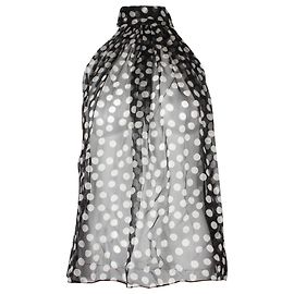 Camicetta velata a pois Saint Laurent in seta nera Nero