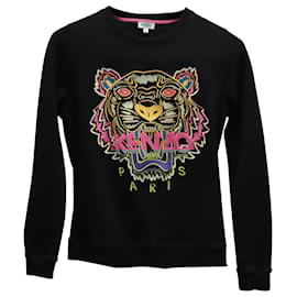 Kenzo-Kenzo Embroidered Tiger Sweatshirt in Black Organic Cotton-Black