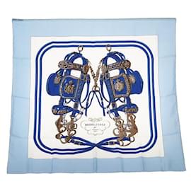 Hermès-hermès Brides de Gala Silk Scarf blue-Blue