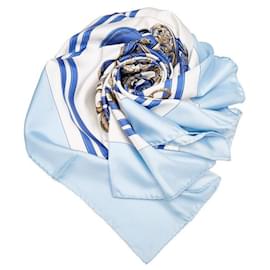 Hermès-hermès Brides de Gala Silk Scarf blue-Blue