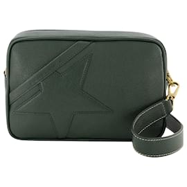 Golden Goose Deluxe Brand-Star Bag in Green Leather-Green