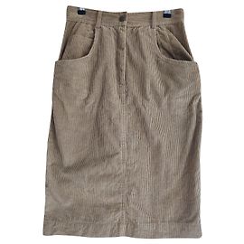 Fendi Khaki Cotton Skirt Khaki