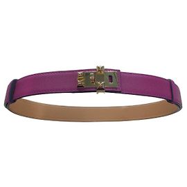 Cinto Hermès Collier De Chien 24 Rosa Pourpre Couro Rosa