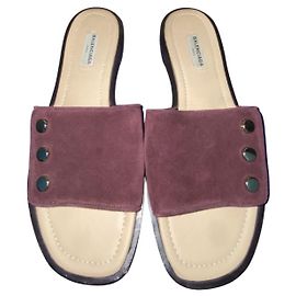Mules Balenciaga Bordeaux in Pelle con Rivetti 40 Bordò