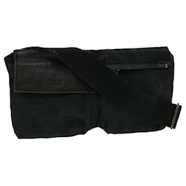 Gucci-GUCCI GG Canvas Waist Bag Black Auth ti718-Black