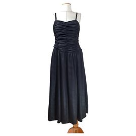 Vestido negro de poliéster Acne Studios L Negro