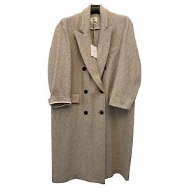 Abrigo Isabel Marant Oversize de Lana Blanco Blanco Blanco roto