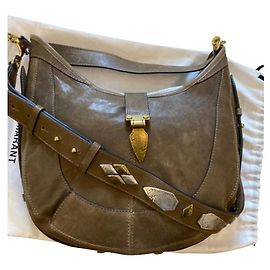 Isabel Marant Handtasche aus Leder Grau Khaki Grau Khaki