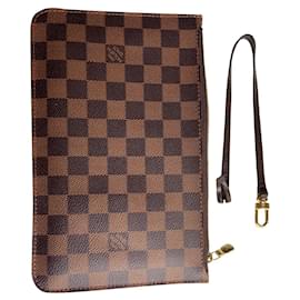 Louis Vuitton-Bolsa Neverfull Damier Ebene-Castanho escuro