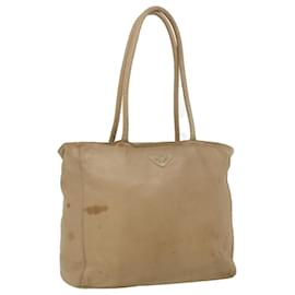 Prada-PRADA Tote Bag Agneau Beige Auth ar8449-Beige