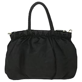 Prada-PRADA Hand Bag Nylon Black Auth ar8451-Black