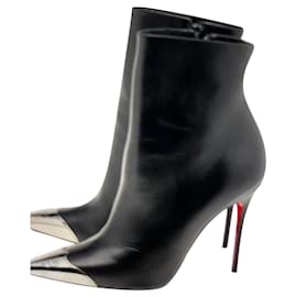 Christian Louboutin-Christian Louboutin Calamijane ankle boots in black leather, taille 40-Black