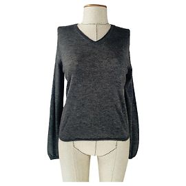 Autre Marque Manrico Cashmere Italy Jumper Grau aus Seide und Kaschmir Grau