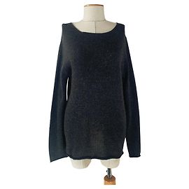 Autre Marque Daniele Fiesoli Pullover Dunkelgrau Wolle Alpaka Anthrazitgrau