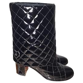 Chanel-Chanel Quilted Bootie CC Logo-Black