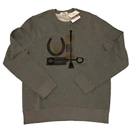 Hermès-New gray Hermès sweatshirt size M-Grey