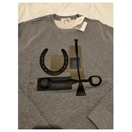 Hermès-New gray Hermès sweatshirt size M-Grey
