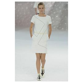 Chanel-Vestido de mezcla de algodón blanco de Chanel-Blanco