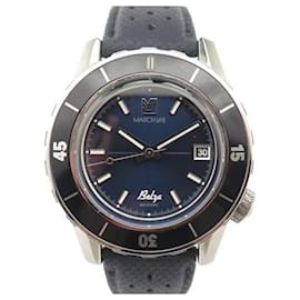 Autre Marque-BELZA MARCH LAB WATCH 40 MM AUTOMATIC IN STEEL & NAVY BLUE LEATHER WATCH-Navy blue