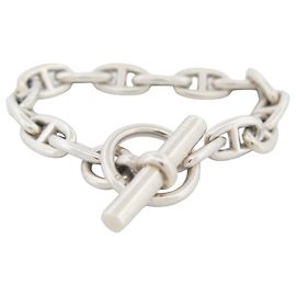 Hermès BRACCIALE CATENA ANCORA HERMES PM 15 link 22 GIOIELLO IN ARGENTO 925 CM Argento