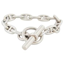 Hermès-PULSERA HERMES CADENA ANCLA PM 15 campo de golf 22 JOYA DE PLATA DE LEY DE CM-Plata