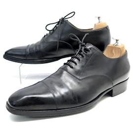 JM Weston-JM WESTON RICHELIEU STRAIGHT TOE SHOES 8.5E 42.5 BLACK LEATHER LOAFERS SHOES-Black