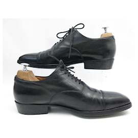 JM Weston-JM WESTON RICHELIEU STRAIGHT TOE SHOES 8.5E 42.5 BLACK LEATHER LOAFERS SHOES-Black
