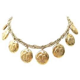 Chanel-VINTAGE CHANEL MADEMOISELLE GABRIELLE COCO NECKLACE IN GOLD METAL GOLDEN NECKLACE-Golden