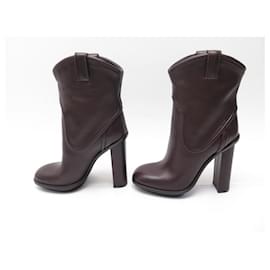 Gucci-NINE GUCCI BOOTS SHOES 270515 runway 36 CHOCOLATE LEATHER NEW BOOTS-Brown