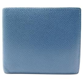 Hermès-HERMES MC WALLET2 COPERNIC IN BLUE EPSOM LEATHER WALLET CARD HOLDER-Blue