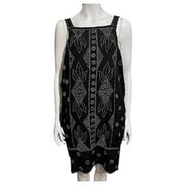 Diane Von Furstenberg-DvF Nada silk dress with pearl embroidery, 20's style-Black,Multiple colors