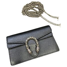 Bolsa Gucci Dionysus Super Mini de Couro Preto Preto