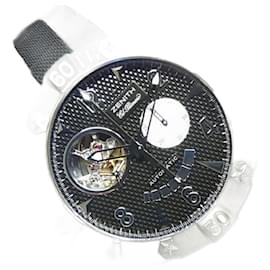 Zénith-ZENITH Defy classic opened SS/ rubber black Dial makerOH done Mens-Silvery
