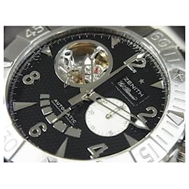 Zénith-ZENITH Defy classic opened SS/ rubber black Dial makerOH done Mens-Silvery
