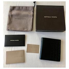 Bottega Veneta-Bottega Veneta black single fold men's wallet-Black