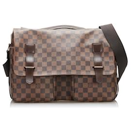 Autre Marque-Damier Ebene Broadway Messenger Bag-Brown