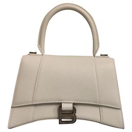 Bolsa de mão Balenciaga Hourglass S em couro branco Branco