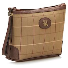 Autre Marque-Plaid Canvas Clutch-Brown