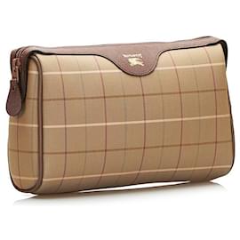 Autre Marque-Plaid Canvas Clutch-Brown