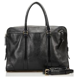 Autre Marque-Leather Briefcase 70954-Black
