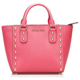 Michael Kors-Leather Sandrine Stud Handbag PS-1709-Pink