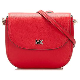 Michael Kors-Michael Kors Dome Crossbody Bag Leather Crossbody Bag OA-1811 in Excellent condition-Red