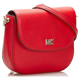 Michael Kors-Michael Kors Dome Crossbody Bag Leather Crossbody Bag OA-1811 in Excellent condition-Red