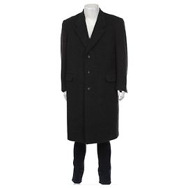 Lanvin Black Wool Coat Men Size 54 Black